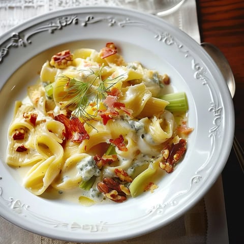 Pâtes délicieuses et speck