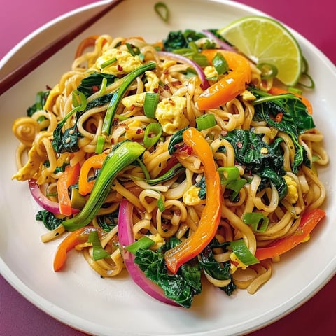 Nouilles sautées avec légumes frais