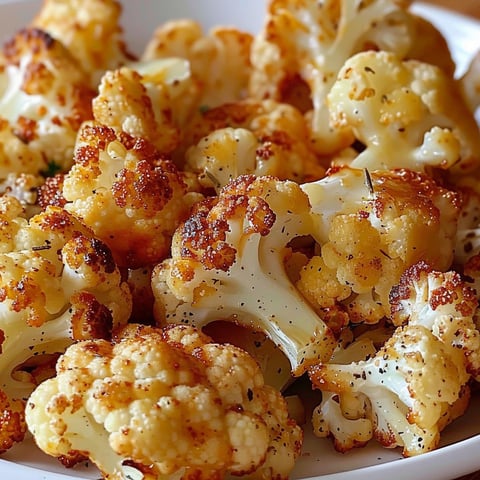 Des fleurettes de chou-fleur dorées et croustillantes dans un plat.
