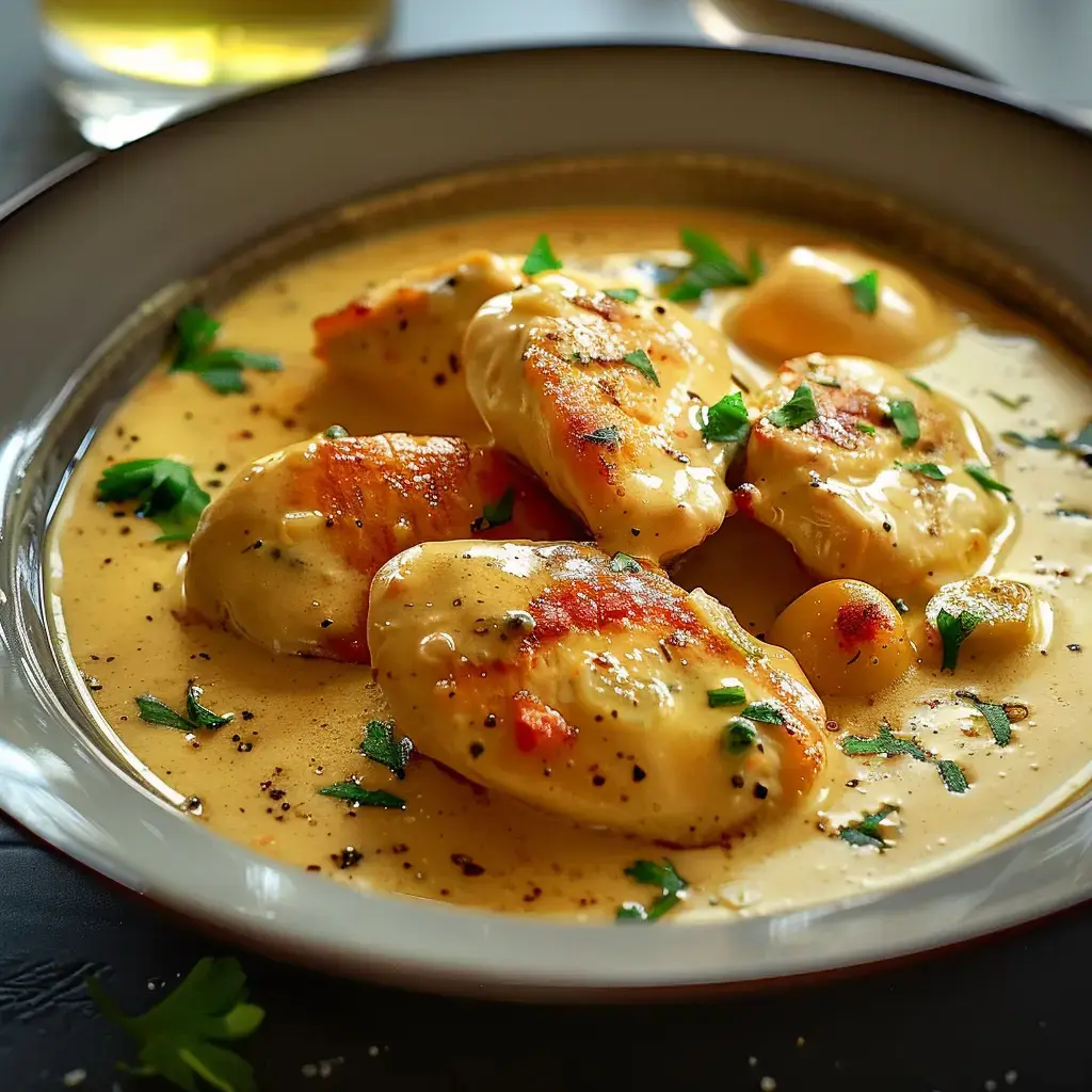 Des gnocchis onctueux dans une sauce gourmande, parsemés de persil frais et épices.