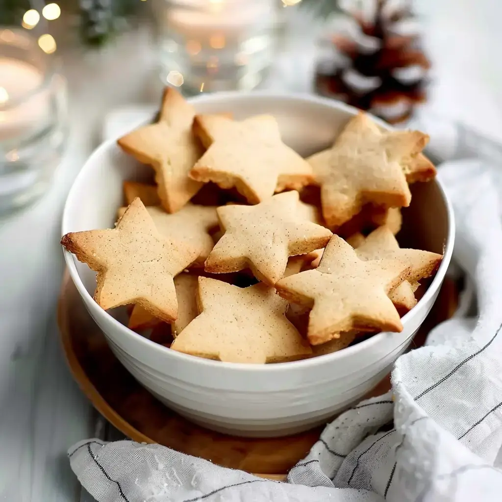 Une assiette de biscuits étoilés à poser sur une déco festive.