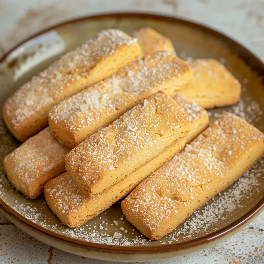 Des Navettes Marseillaises dorées, parsemées de sucre perlé, présentées sur un plat traditionnel.