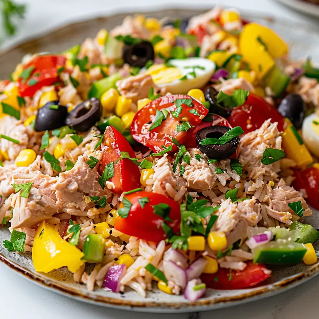 Salade de Riz Méditerranéenne aux Légumes d'Été