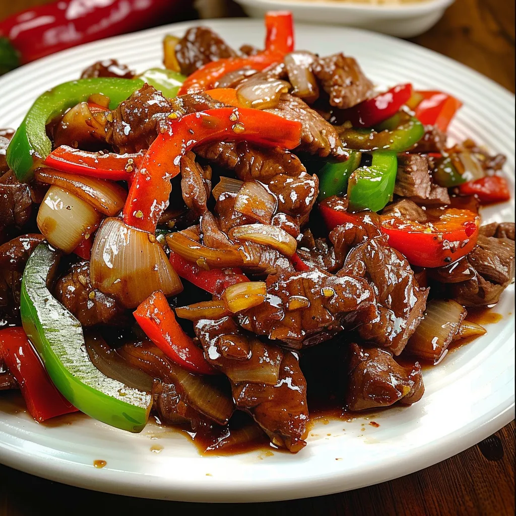 Bœuf sauté aux Poivrons et Oignons