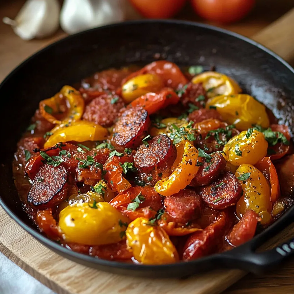 Poêlée Tomates, Poivrons et Chorizo