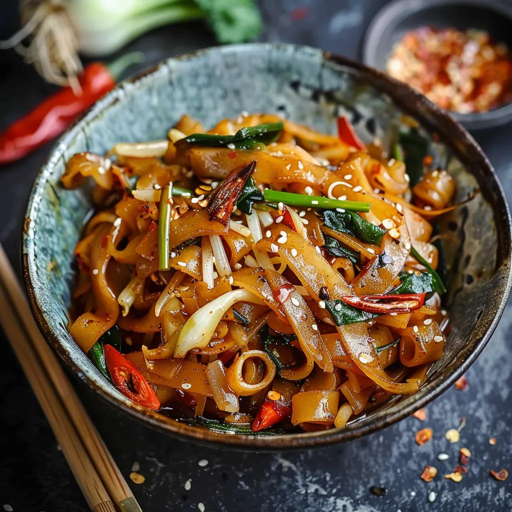 Nouilles Végétariennes Saoules - Recette Thaïlandaise Facile
