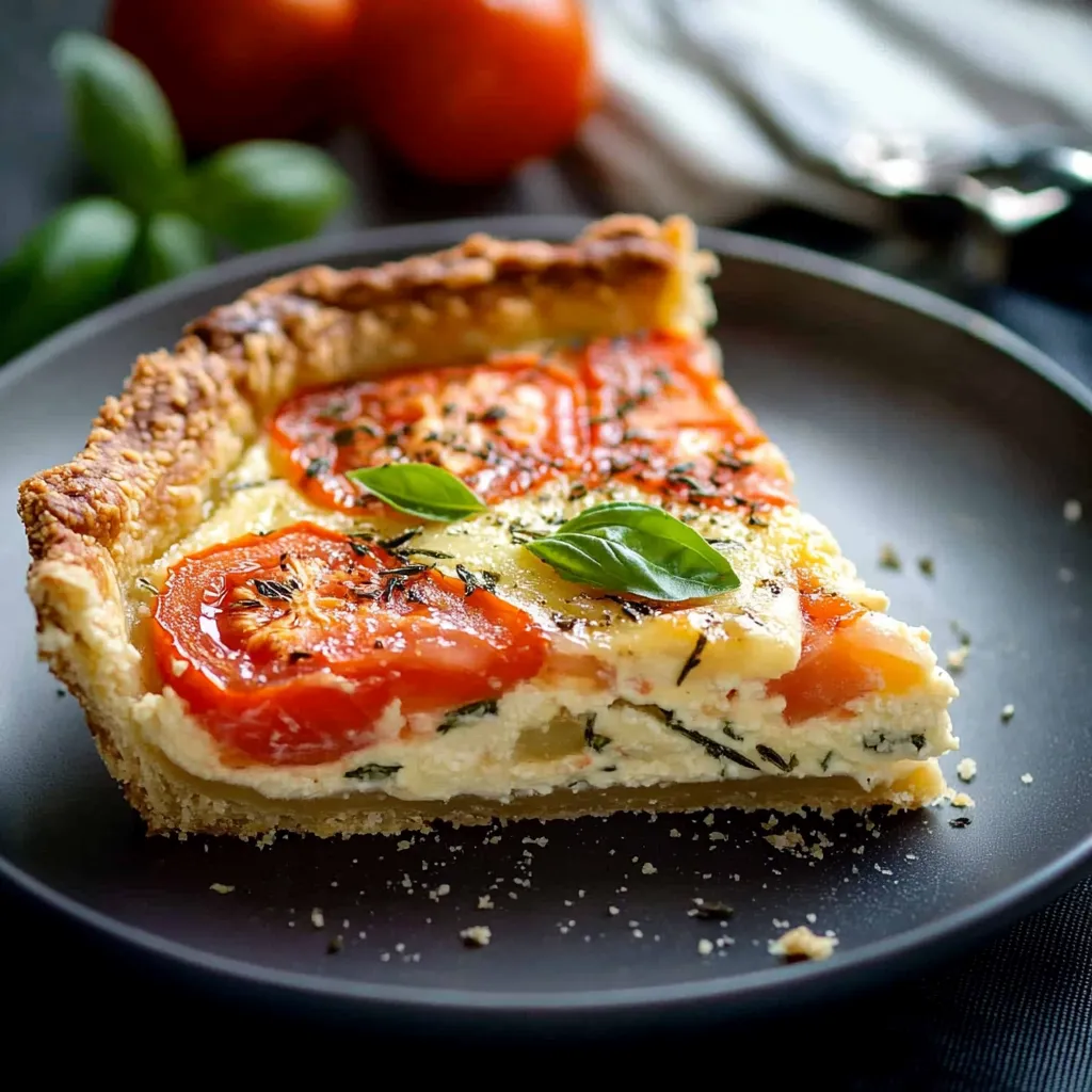 Tarte salée aux tomates, basilic et parmesan sans gluten