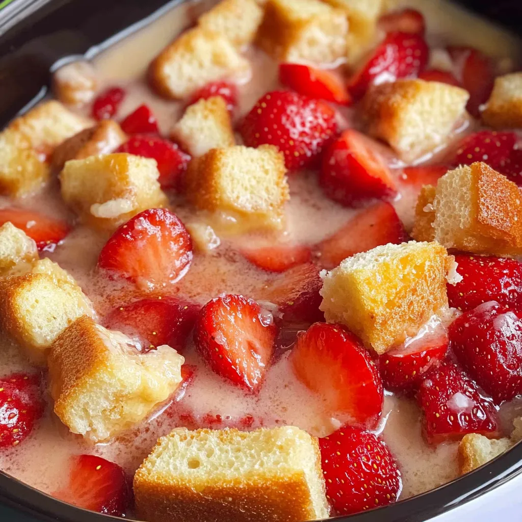 Pain perdu aux fraises facile au slow cooker
