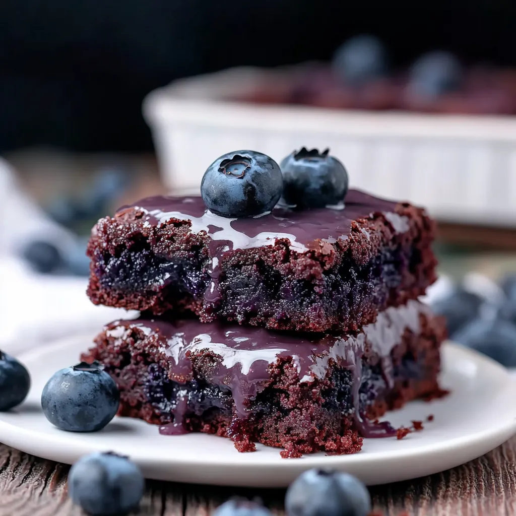 Délicieux brownies aux myrtilles