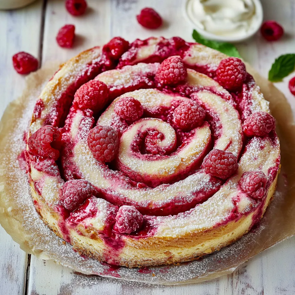 Roulé aux framboises et à la crème vanillée
