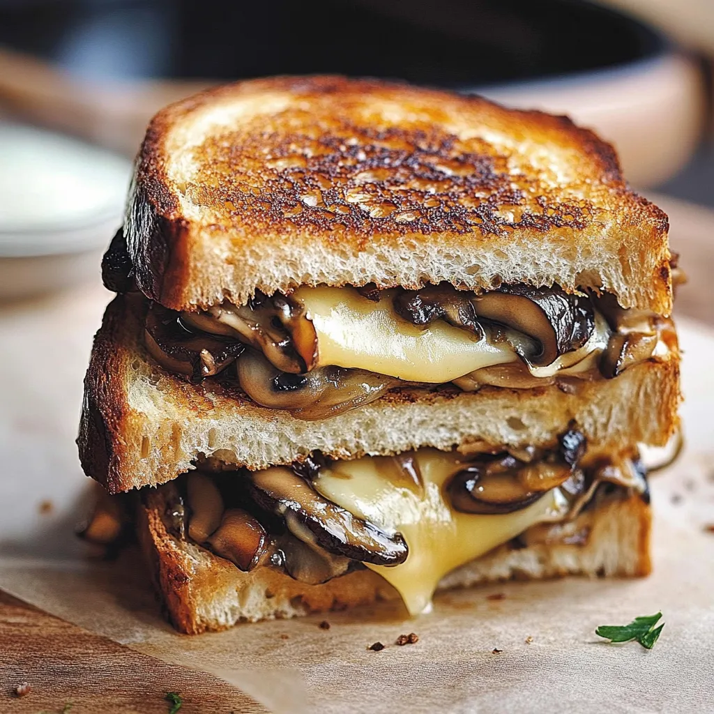 Croque-monsieur gourmand au gouda et champignons