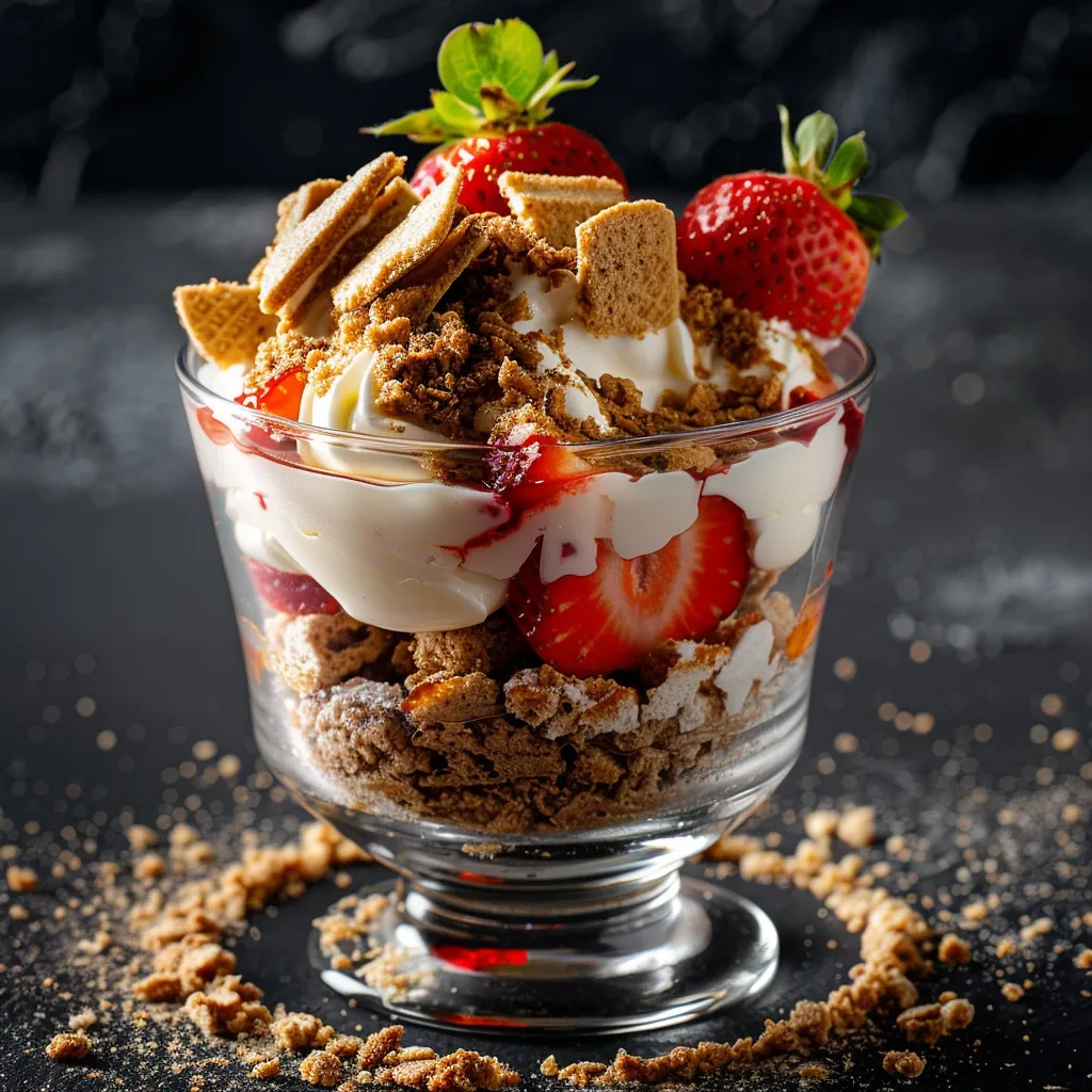 Dessert aux fraises et spéculoos avec mascarpone