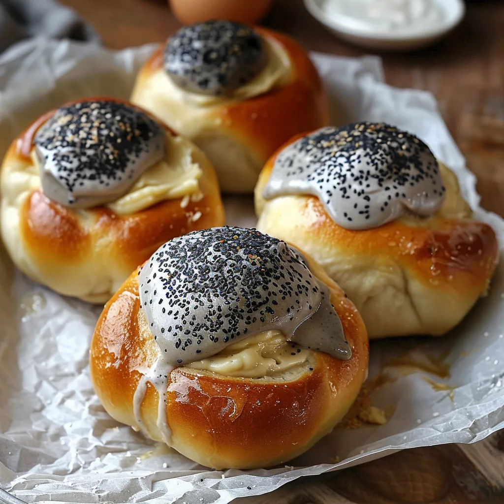 Pain au lait sésame noir