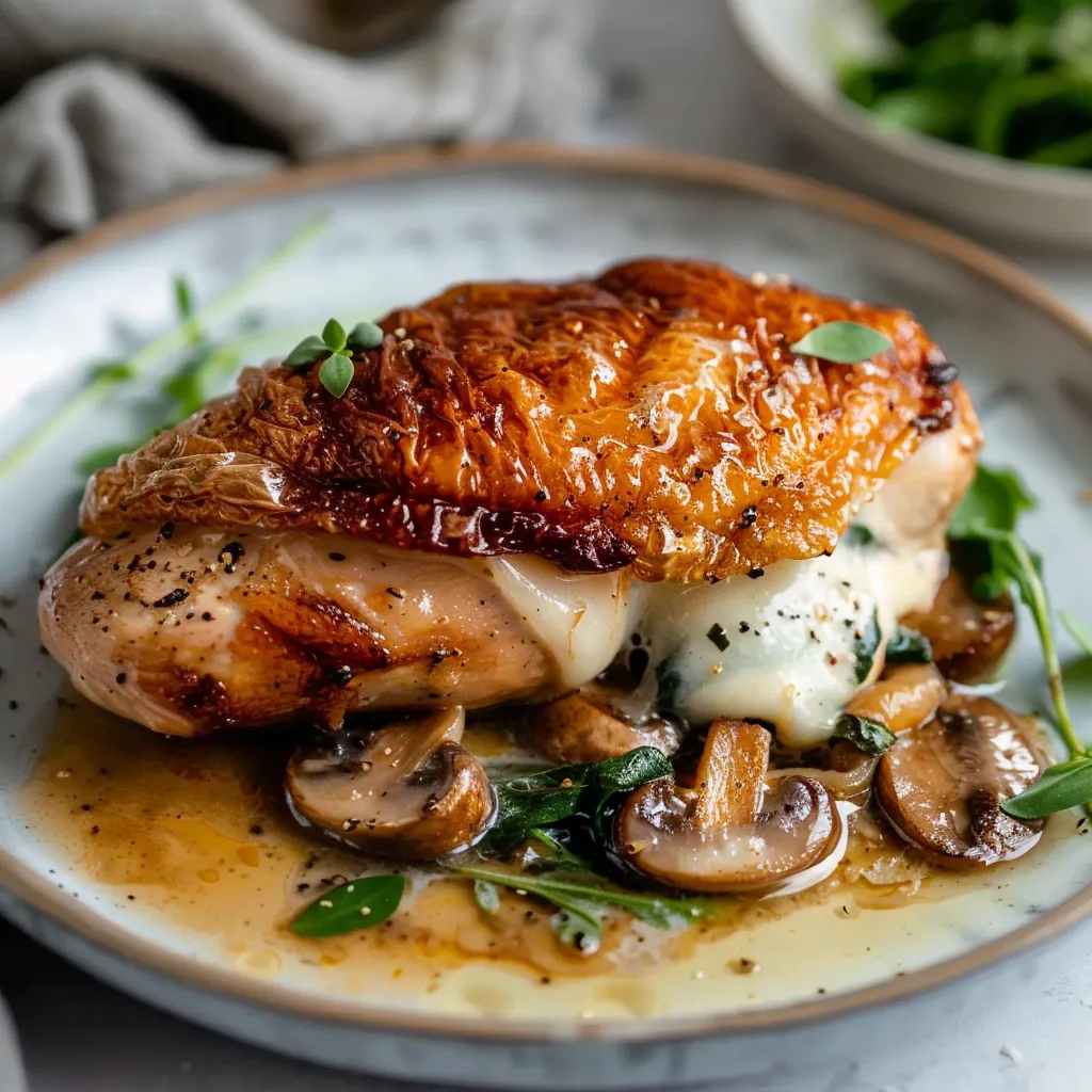 Champignons poulet farci