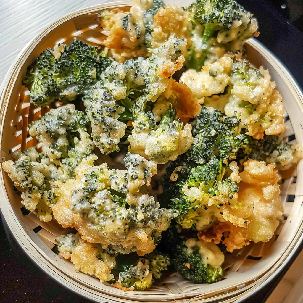 Brocoli doré avec nori croquant
