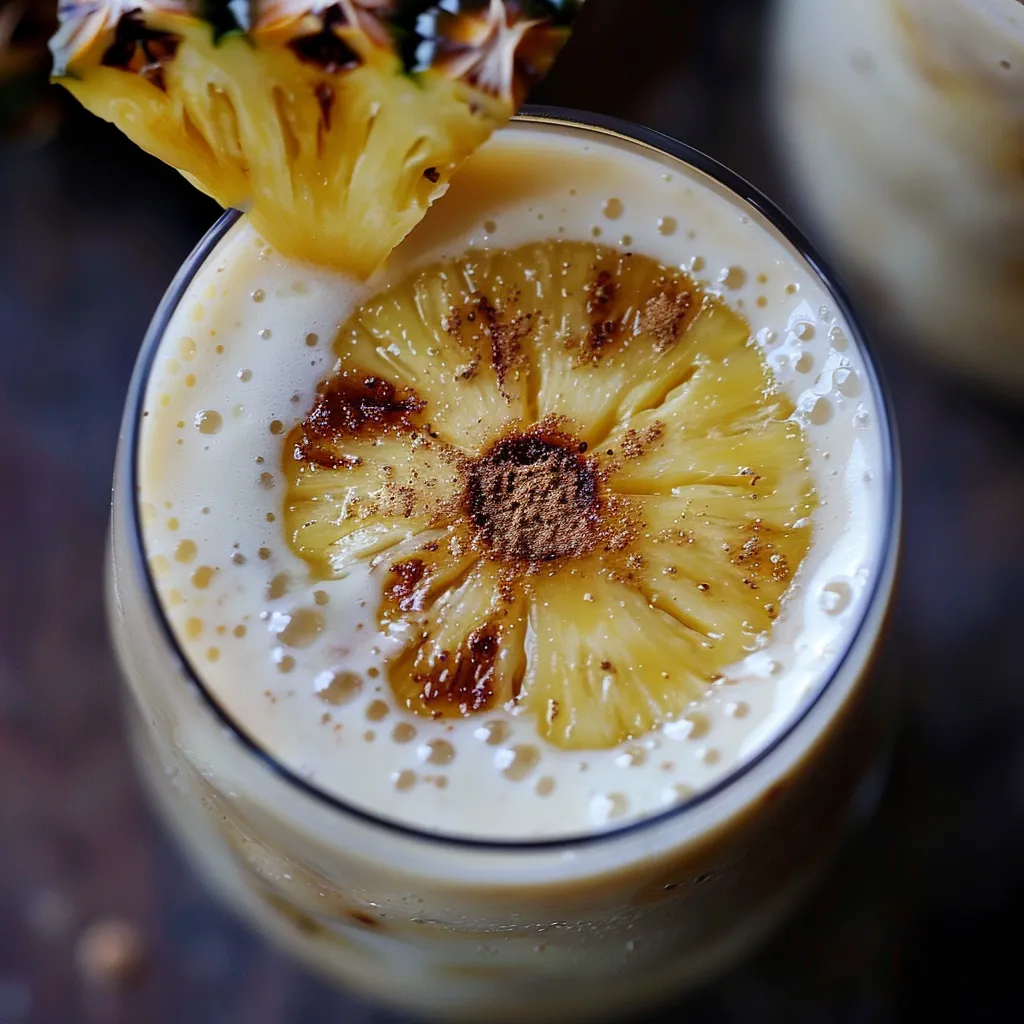 Boisson tropicale à l'ananas caramélisé