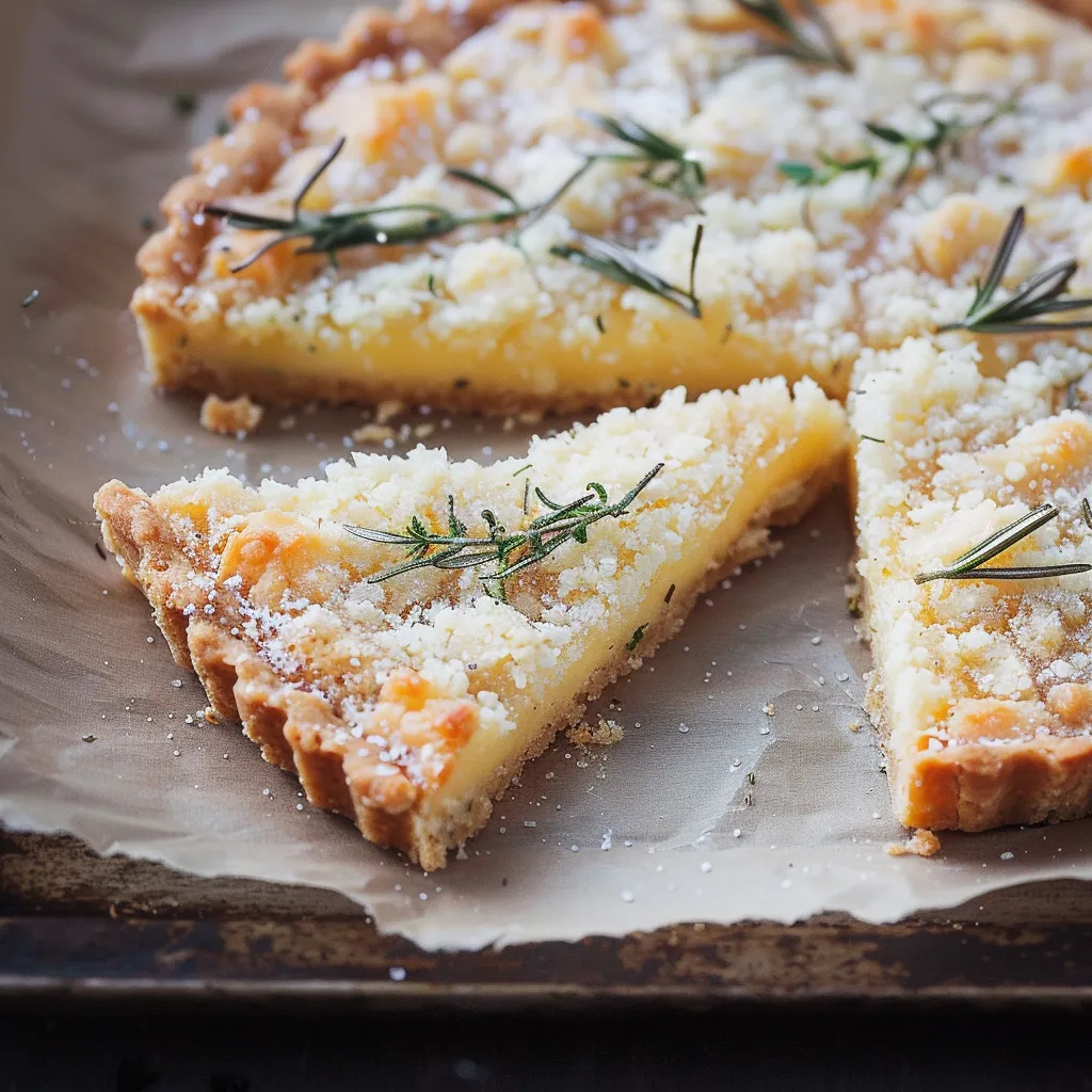Tarte sablée à la tangerine et romarin frais