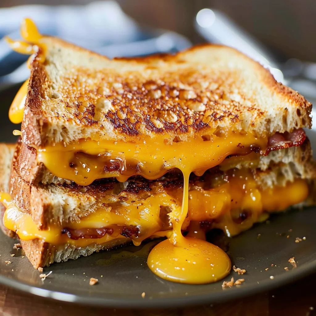 Bacon et fromage fondant