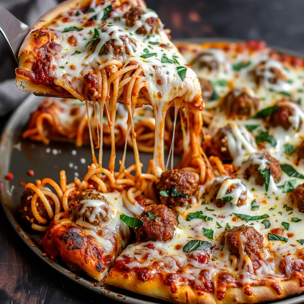Pizza-Ghetti maison avec boulettes