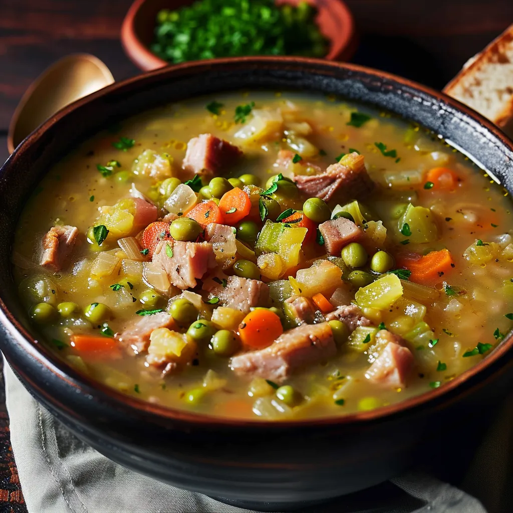 Savoureuse soupe aux pois