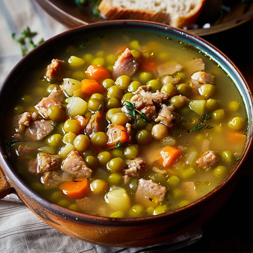 Soupe aux pois maison à l'ancienne