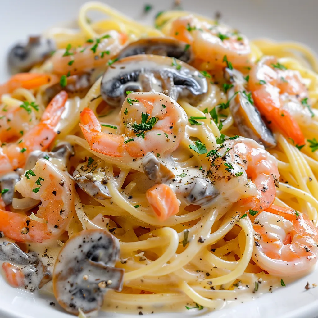 Pâtes saumon crevettes facile