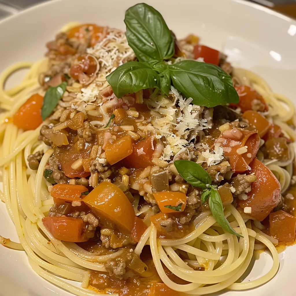 Spaghettis porc bolognaises