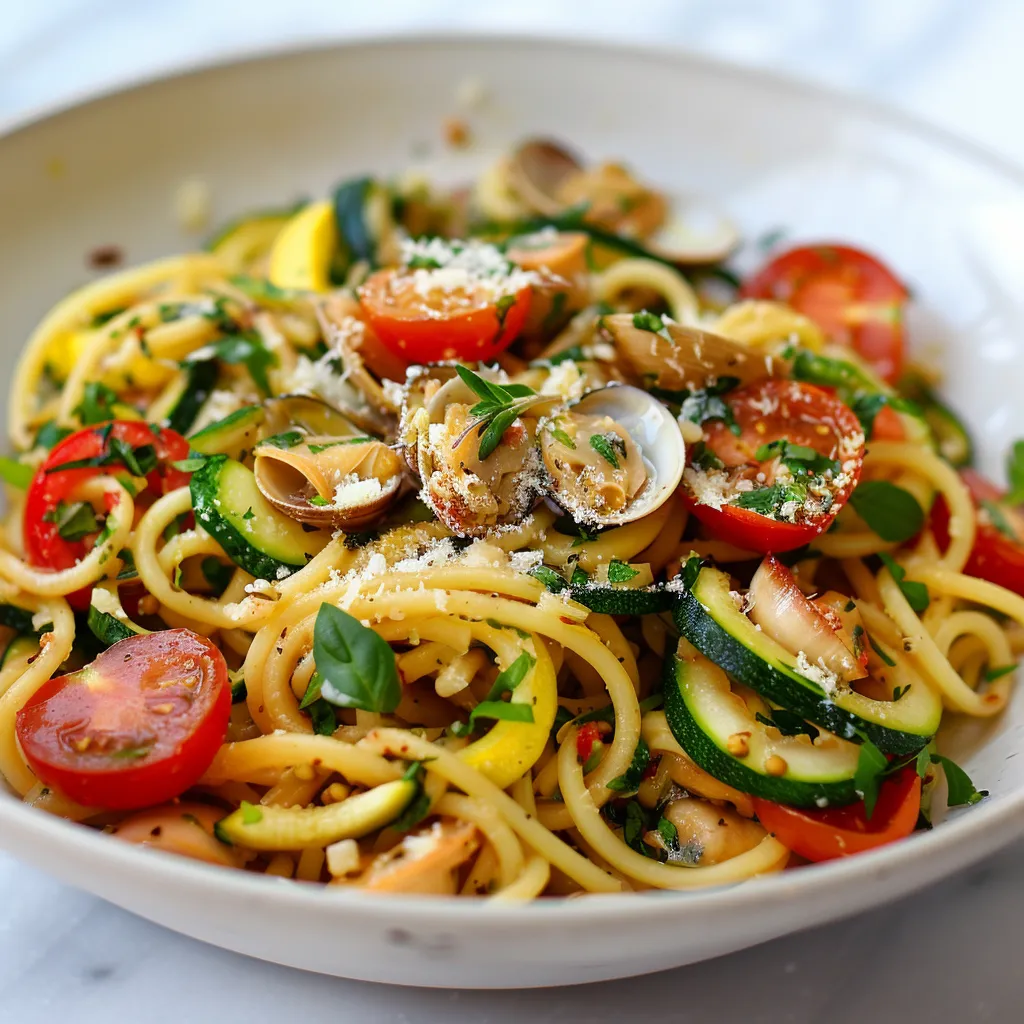 Spaghettis avec courgettes et palourdes