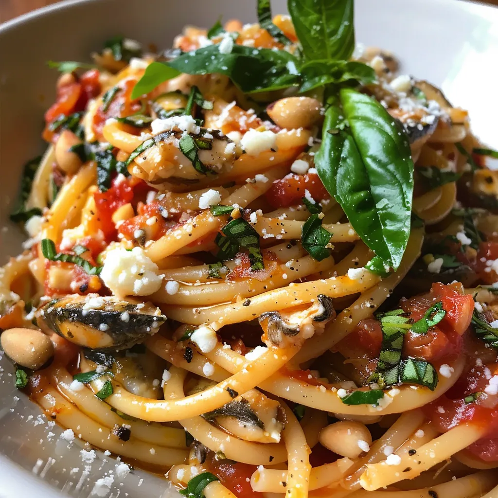 Spaghettis avec sardines grillées
