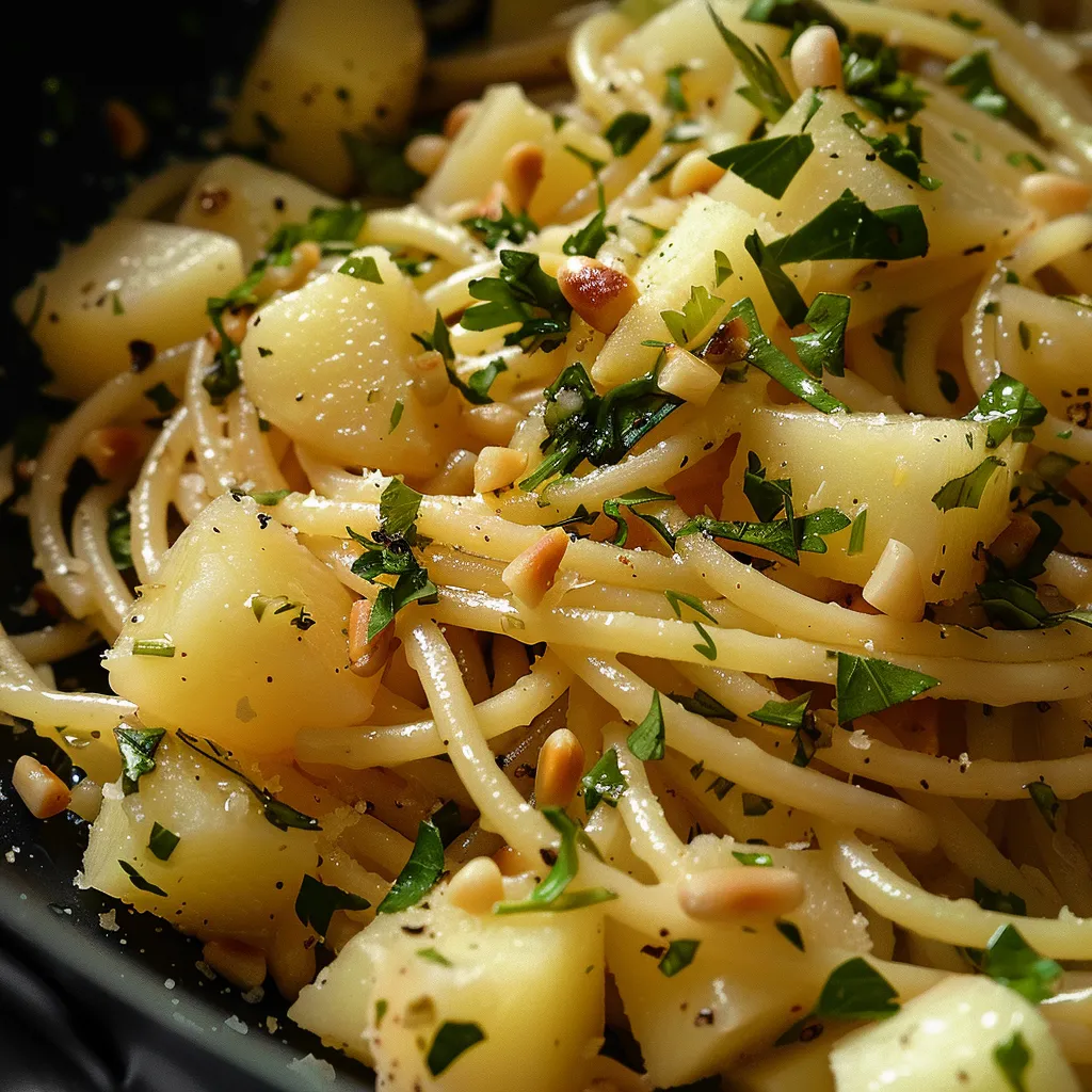 Spaghettis basilic maison