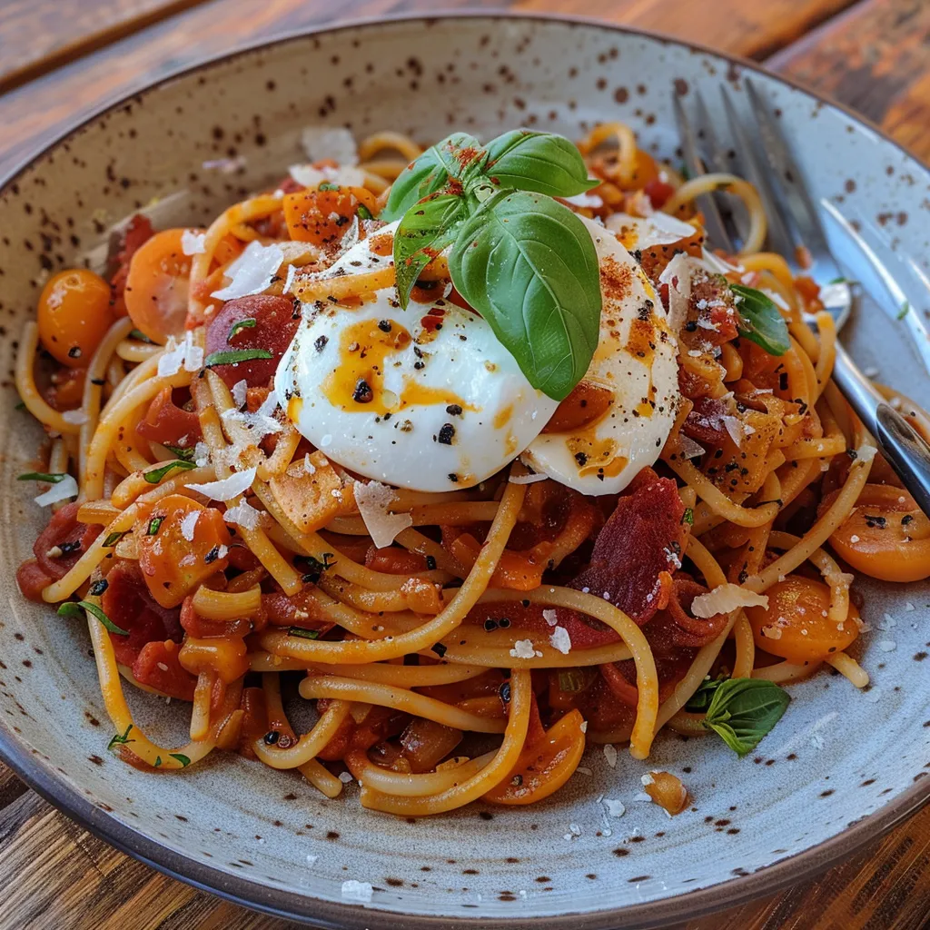 Pomodorini et guanciale savoureux