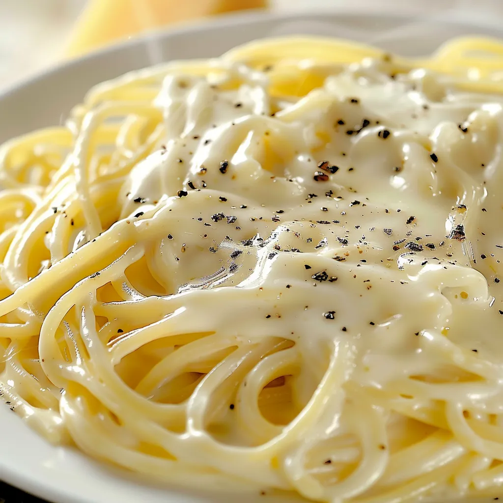 Délicieux spaghettis crémeux aux trois fromages