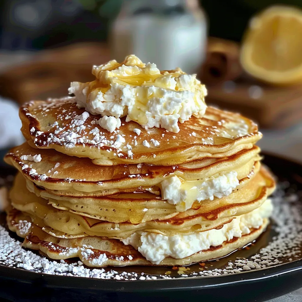 Délicieux pancakes au citron et à la ricotta