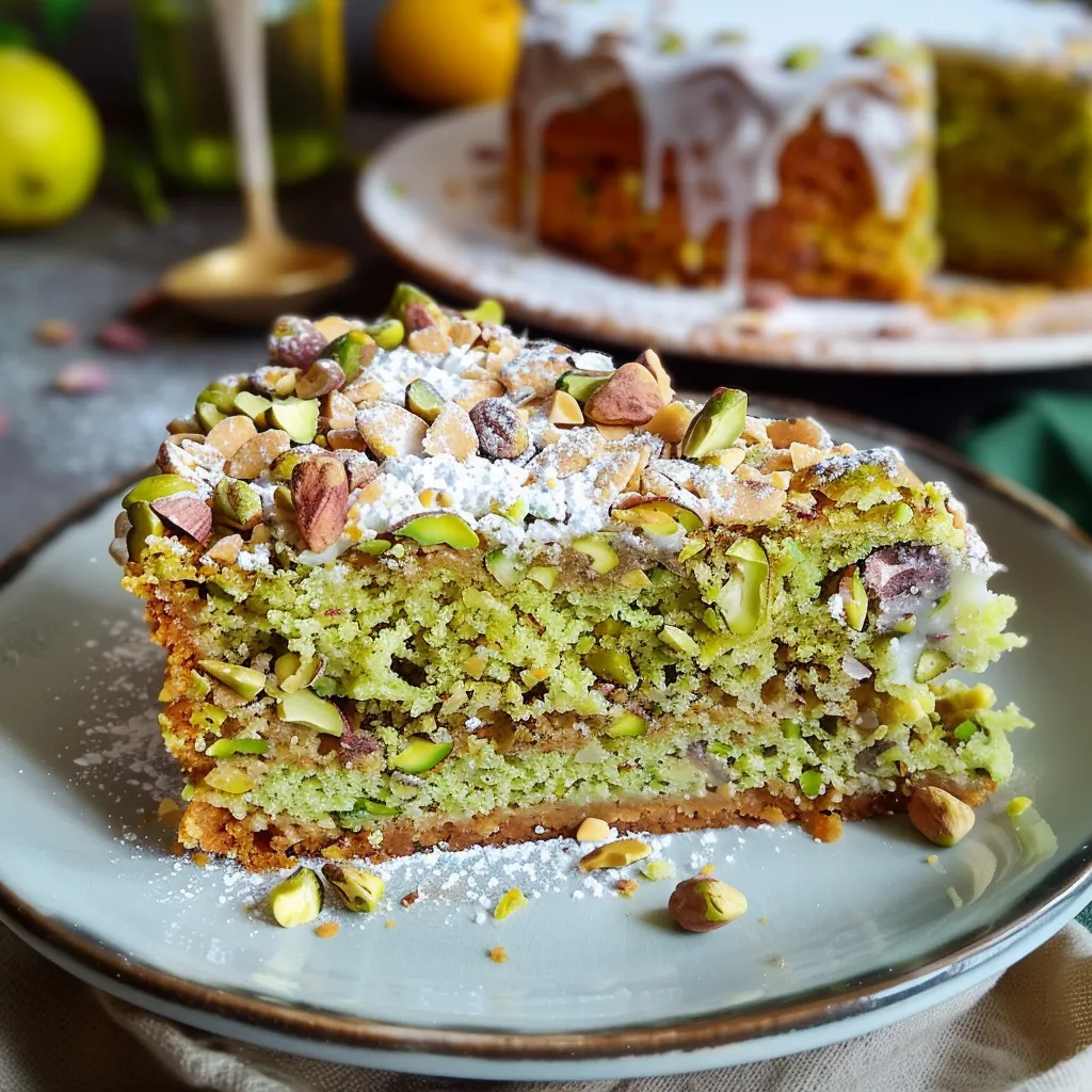 Délicieux gâteau à la pistache par Ottolenghi