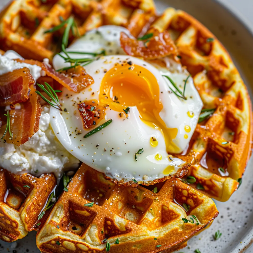 Goûtez aux gaufres carottes et chèvre