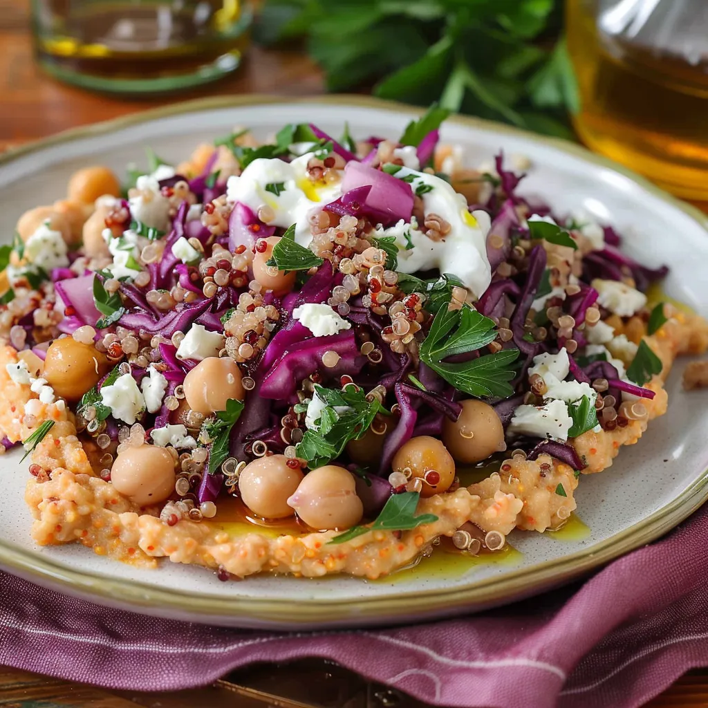 Quinoa croustillant avec chou rouge