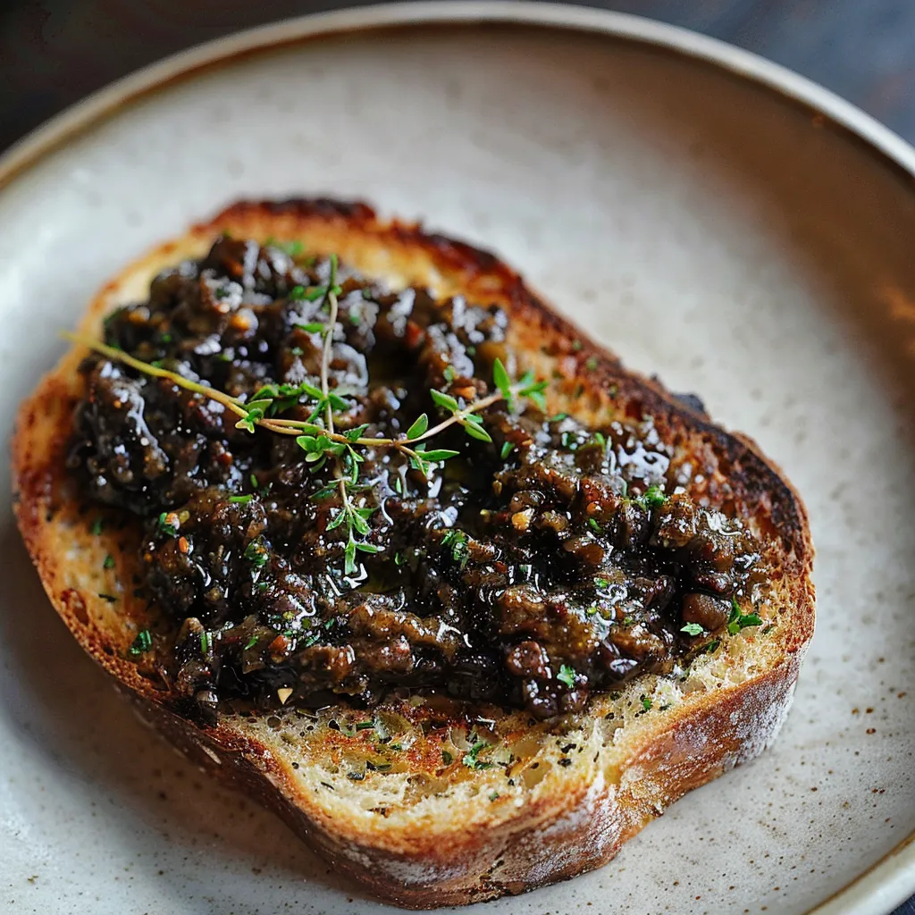 Toast garni de tapenade maison