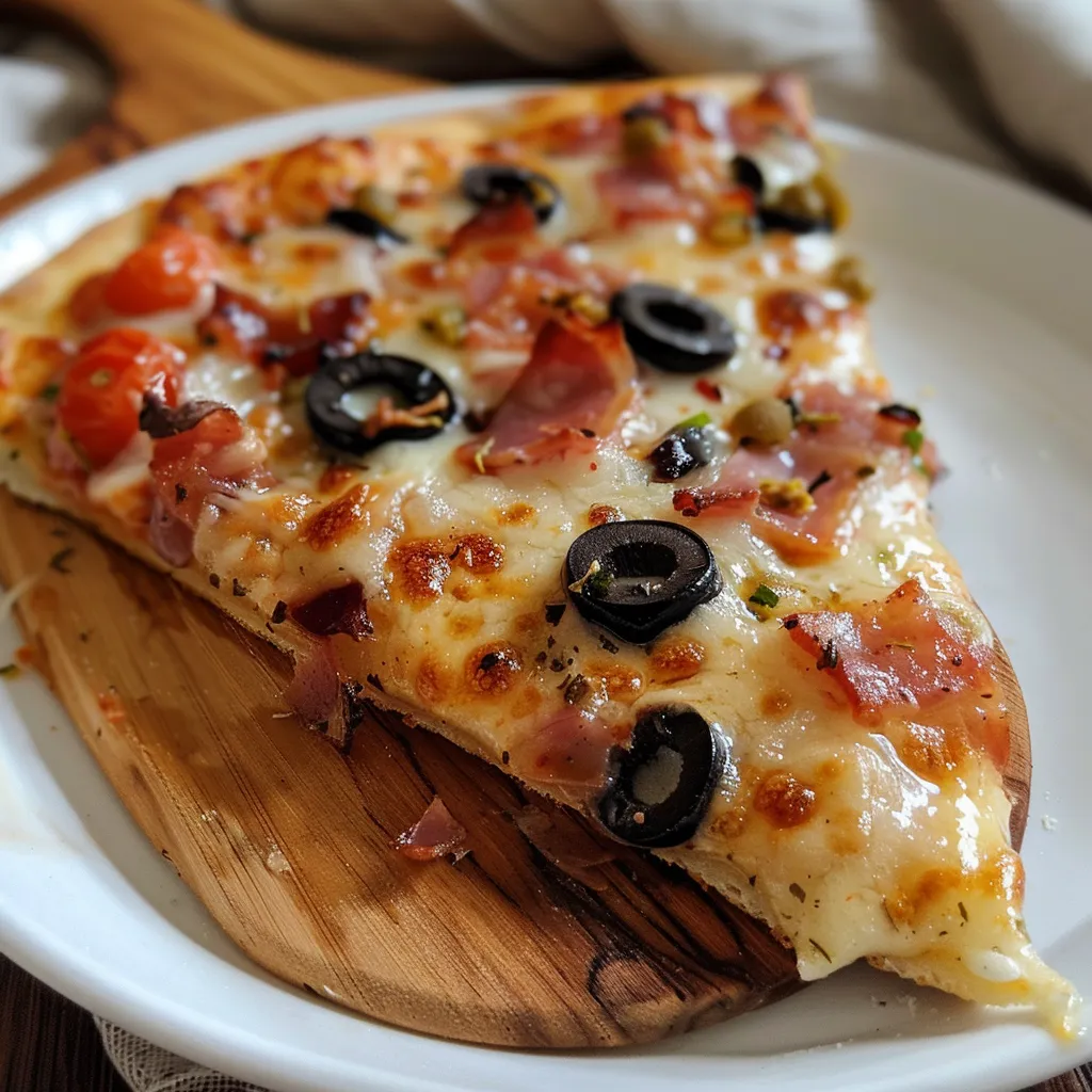 Délicieuse Pizza lardons maison