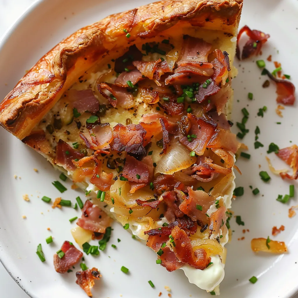 Une délicieuse flammekueche aux lardons
