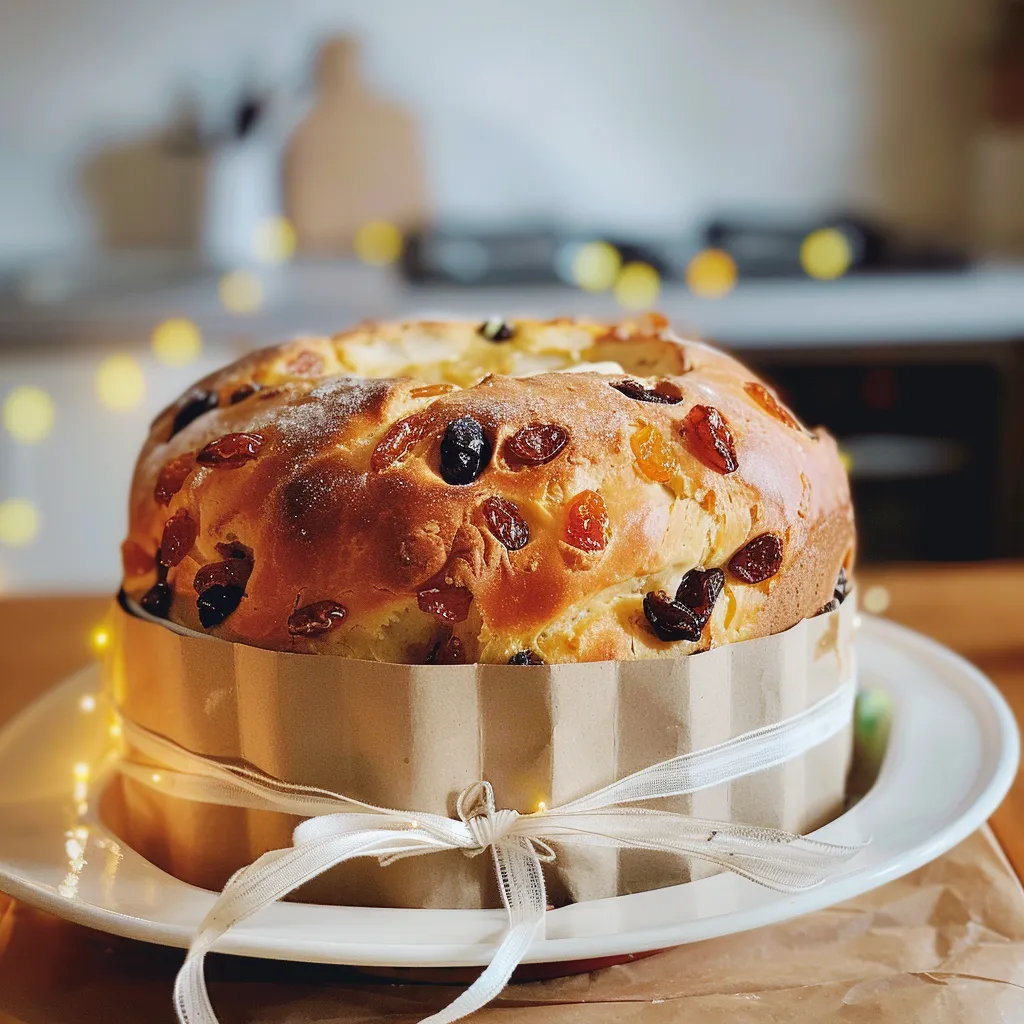Panettone traditionnel aux zestes d'agrumes et fruits secs