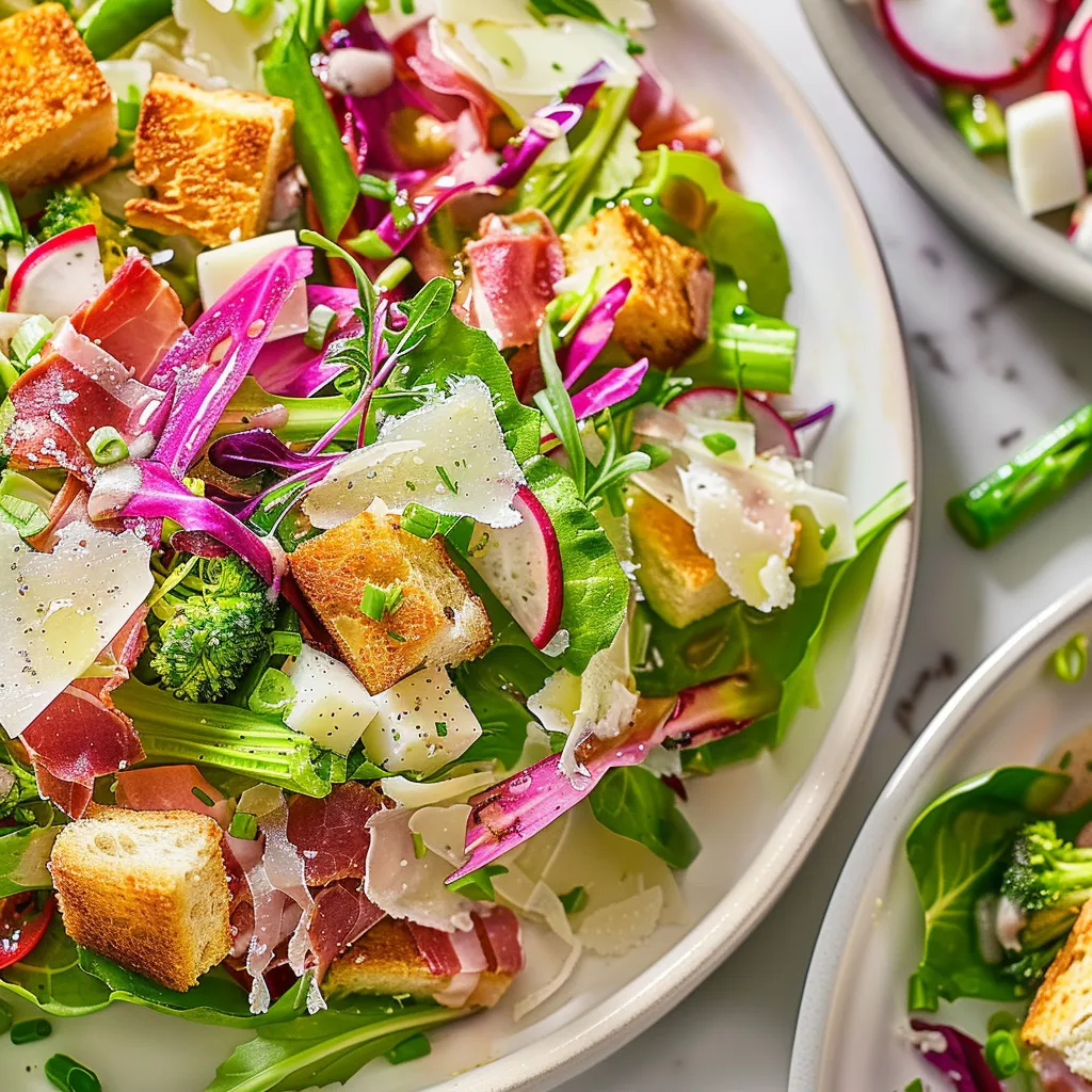 Savoureuse salade César avec légumes croquants