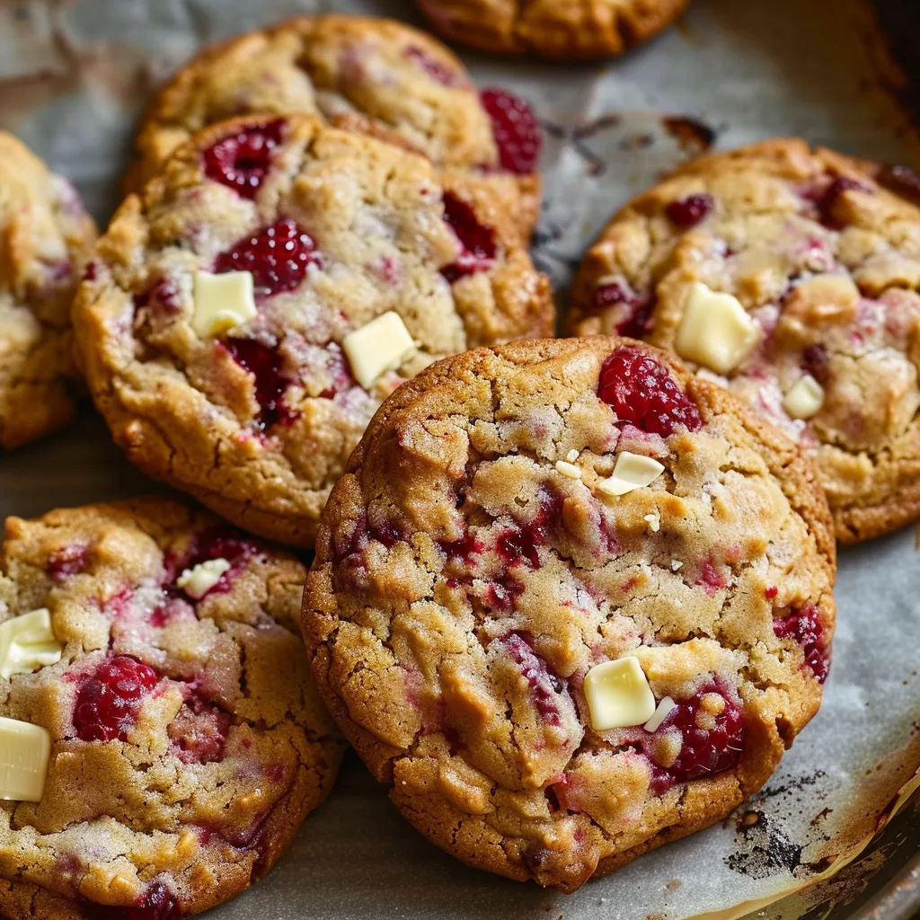 Biscuits doux aux framboises et chocolat blanc