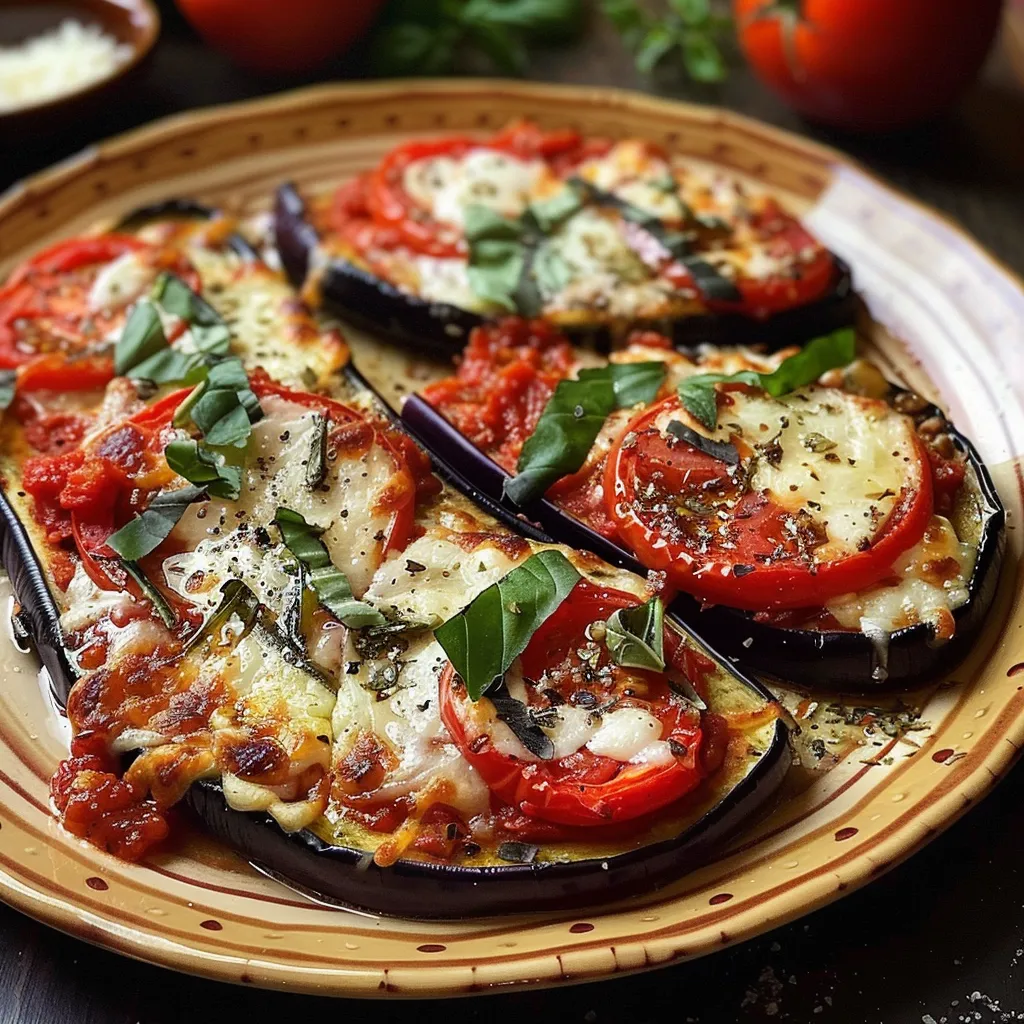 Aubergine façon pizza fondante