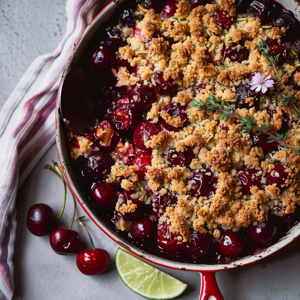 Crumble cerises thym superbe