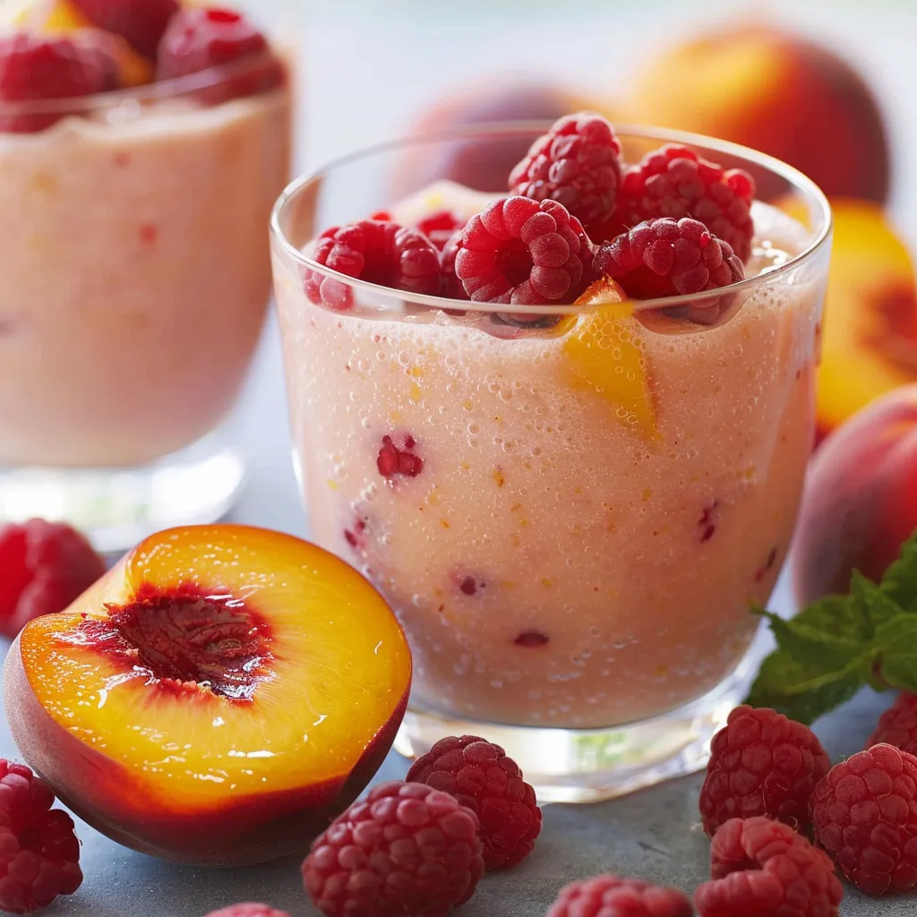 Frais Smoothie pêche framboises