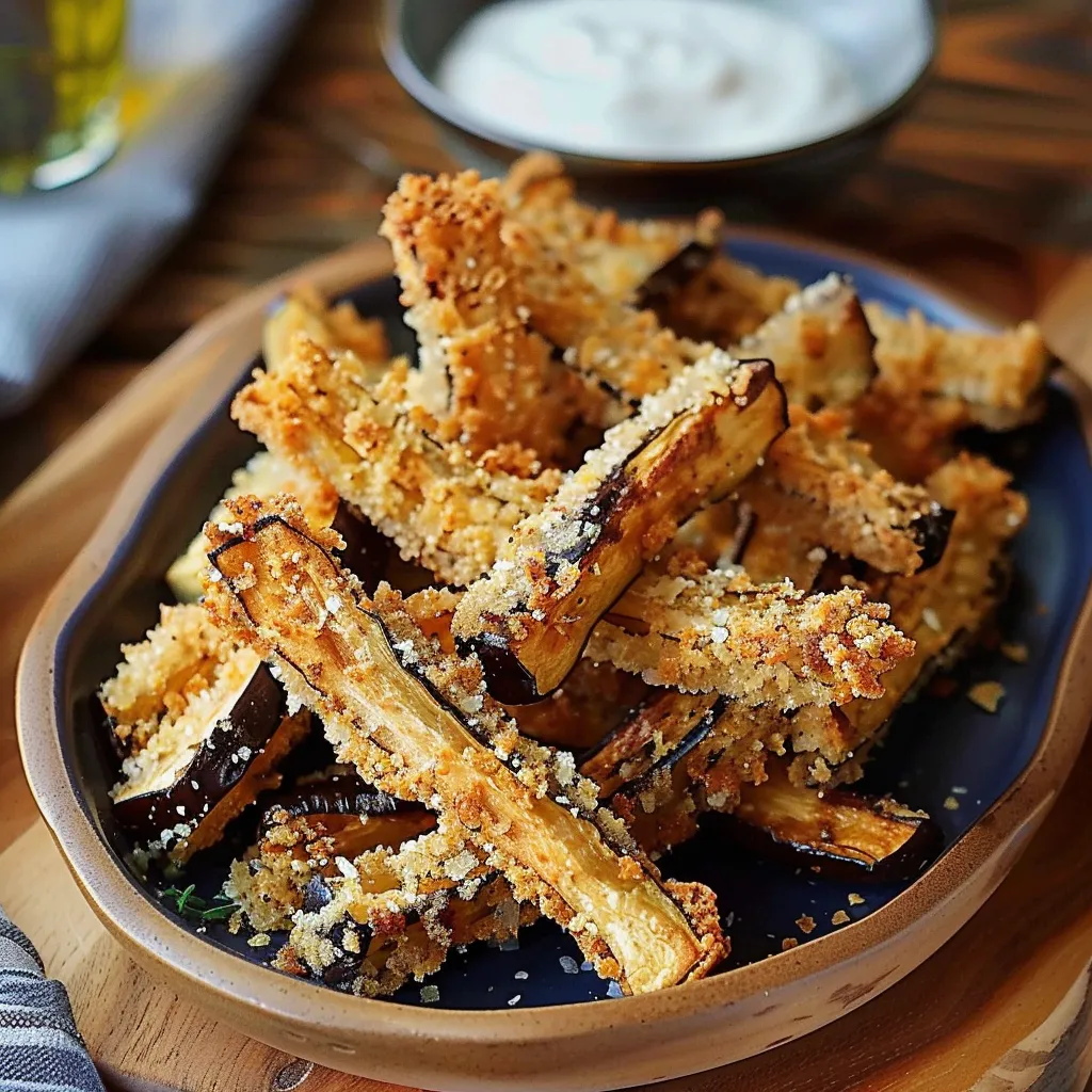 Préparez des frites d'aubergines croustillantes au four