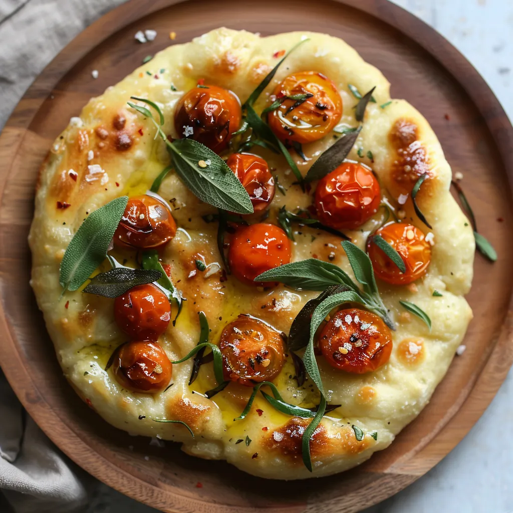 Focaccia aux tomates cerises et ail confit facile