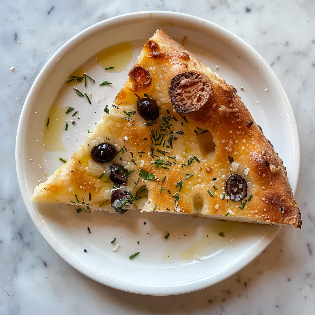 Focaccia moelleuse aux olives et romarin