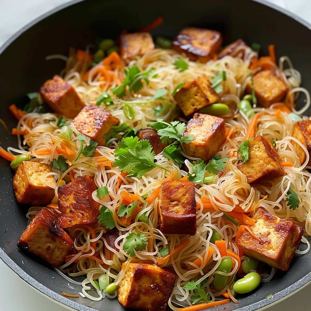 Nouilles vermicelles sautées savoureuses et simples