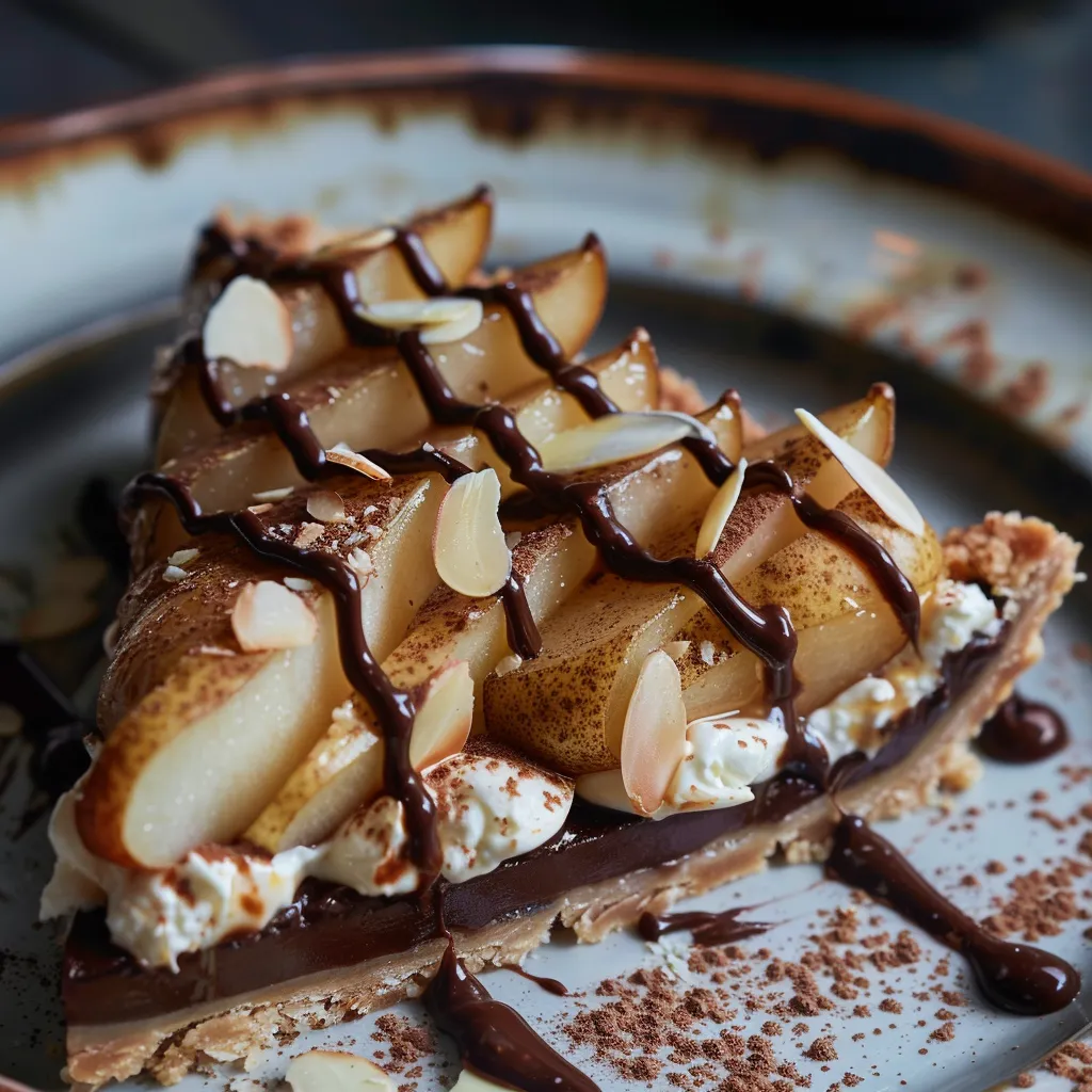 Tarte chocolat poires amande